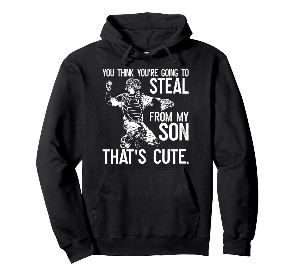 Baseball Catcher Dad Funny Father Hoodie - Fun Novelty Design for Adults - T-Shirt, Sweatshirt, Hoodie