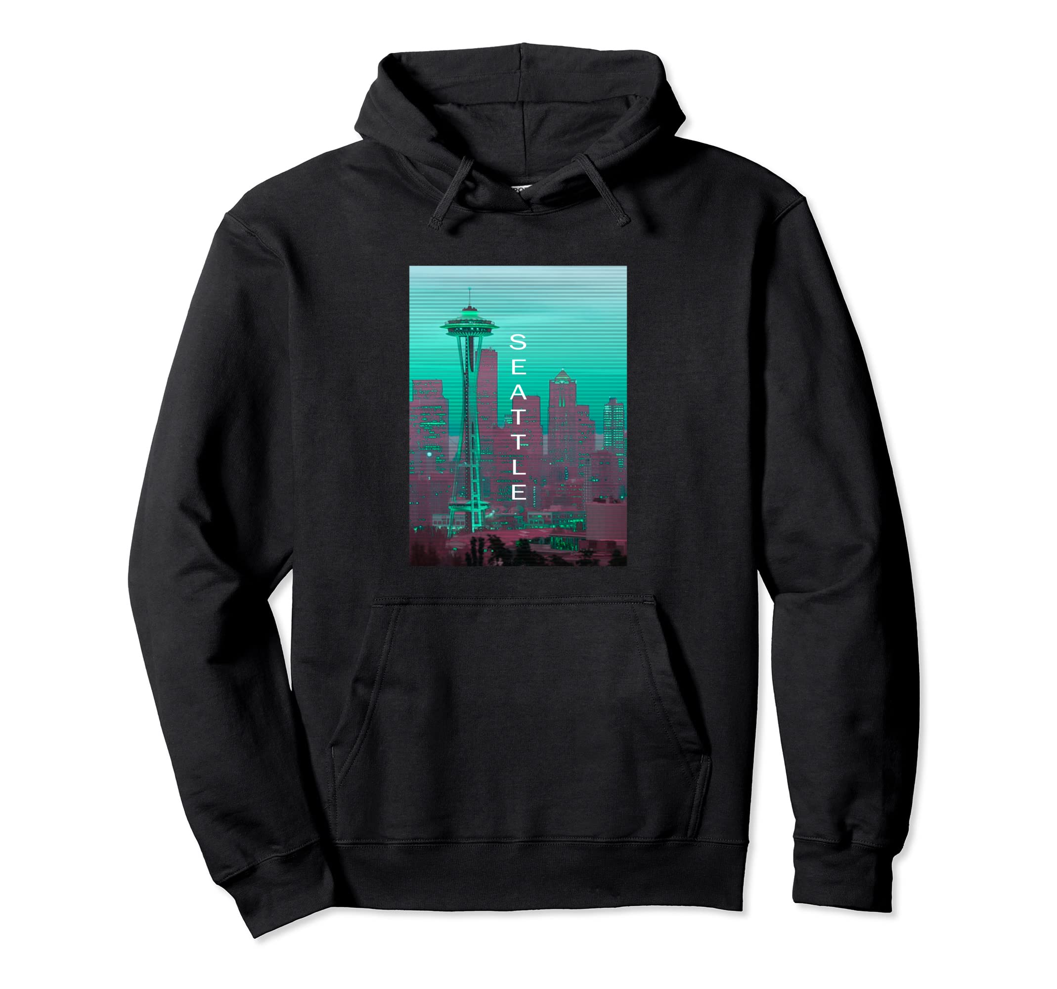 Washington Vaporwave Aesthetic Hoodie - Minimalist Print Men Women - T-Shirt, Sweatshirt, Hoodie