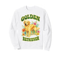 Golden Retriever Groovy Floral Sweatshirt - Casual Everyday Wear Unisex - T-Shirt, Sweatshirt, Hoodie