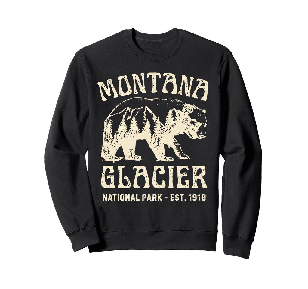 Glacier Est 1910 Montana National Sweatshirt - Trendy Graphic for Adults - T-Shirt, Sweatshirt, Hoodie