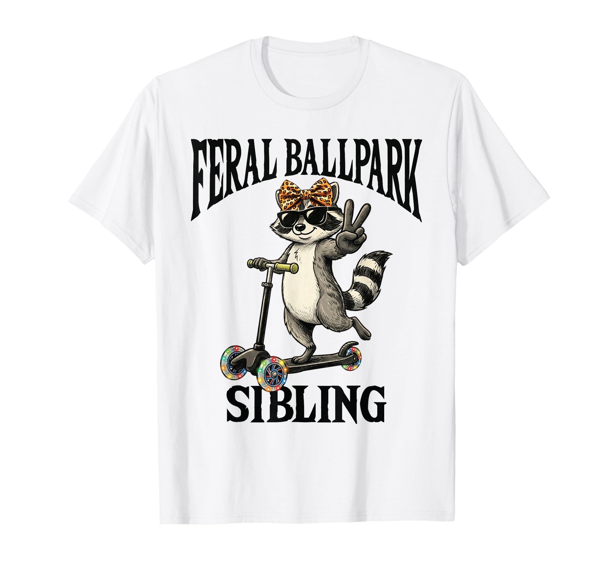 Raccoon And Scooter Feral Ballpark T-Shirt - Fun Novelty Design Men Women - T-Shirt, Sweatshirt, Hoodie
