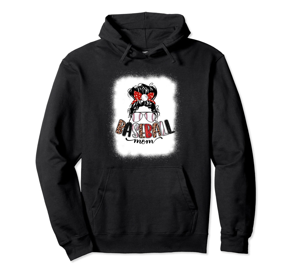 Baseball Mom Messy Bun Mommy Mothers Day Hoodie - Custom Art Print Unisex - T-Shirt, Sweatshirt, Hoodie
