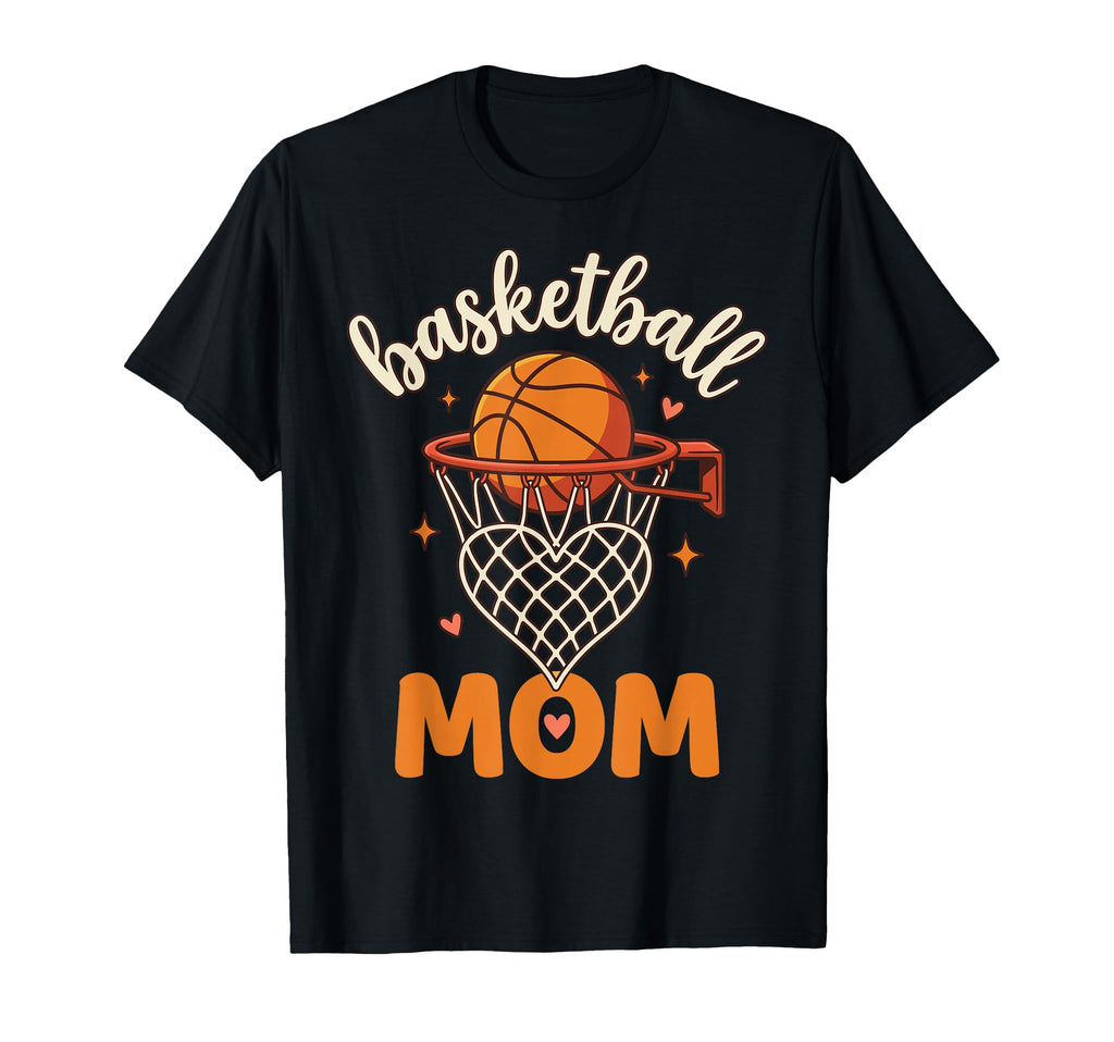 Heart Hoop Net Mama Sport Game Day T-Shirt - Graphic Print Unisex - T-Shirt, Sweatshirt, Hoodie
