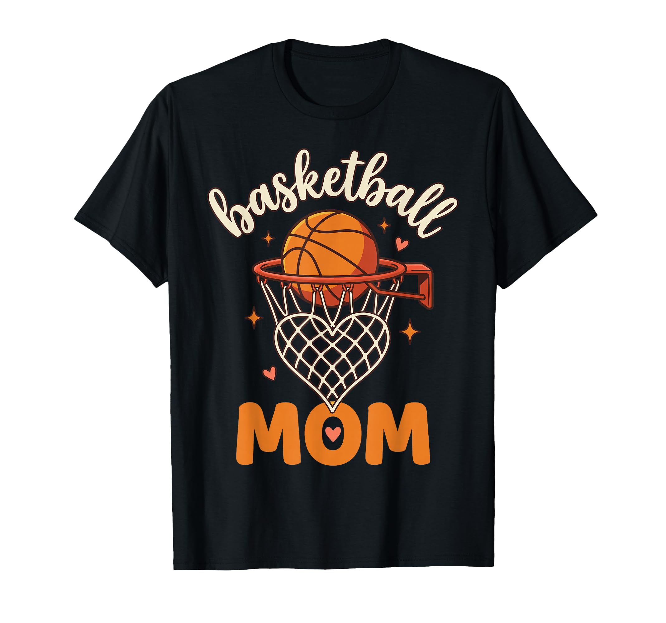 Heart Hoop Net Mama Sport Game Day T-Shirt - Graphic Print Unisex - T-Shirt, Sweatshirt, Hoodie