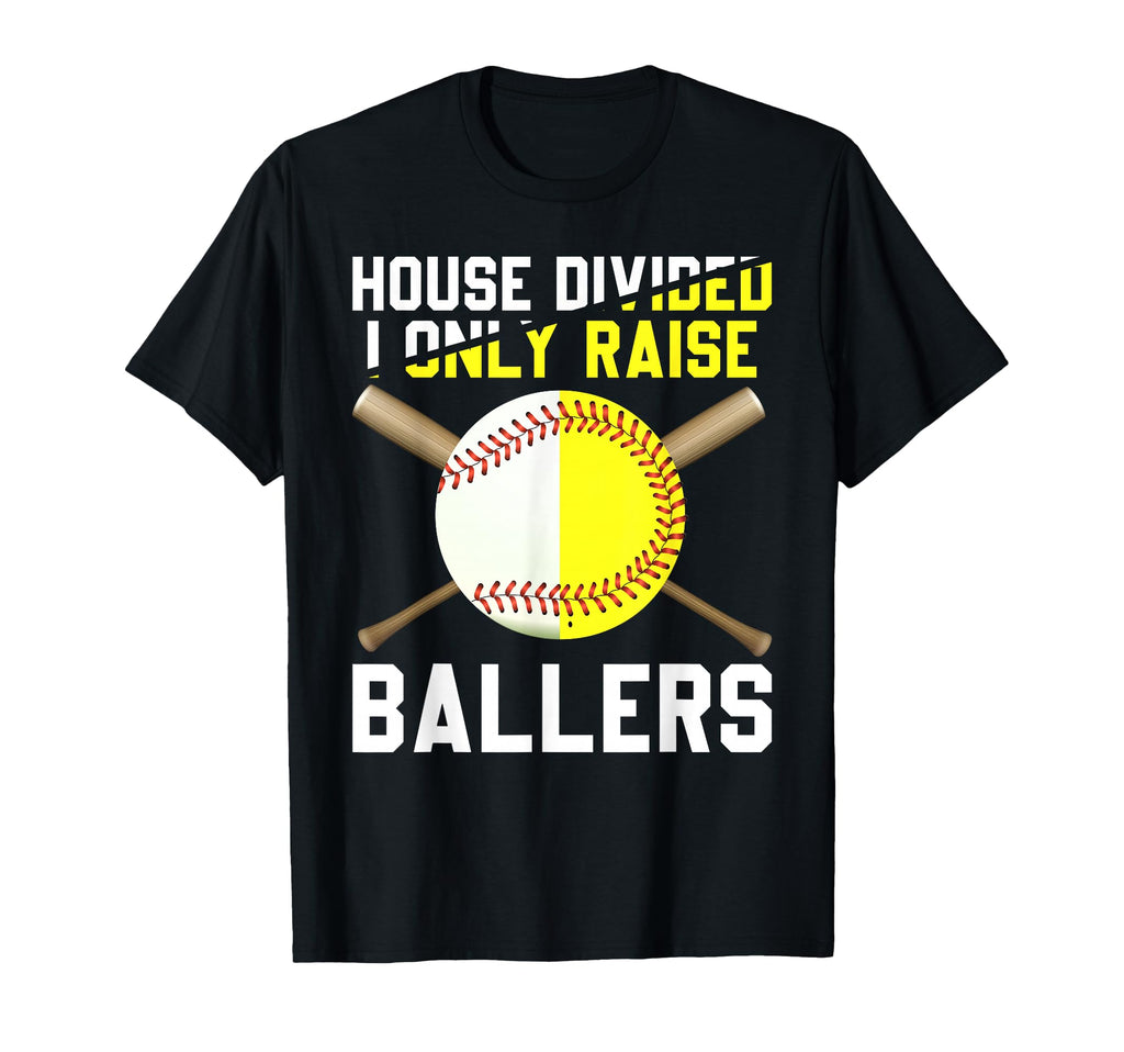 Funny Baseball Softball Divided House T-Shirt - Aesthetic Graphic Unisex - T-Shirt, Sweatshirt, Hoodie