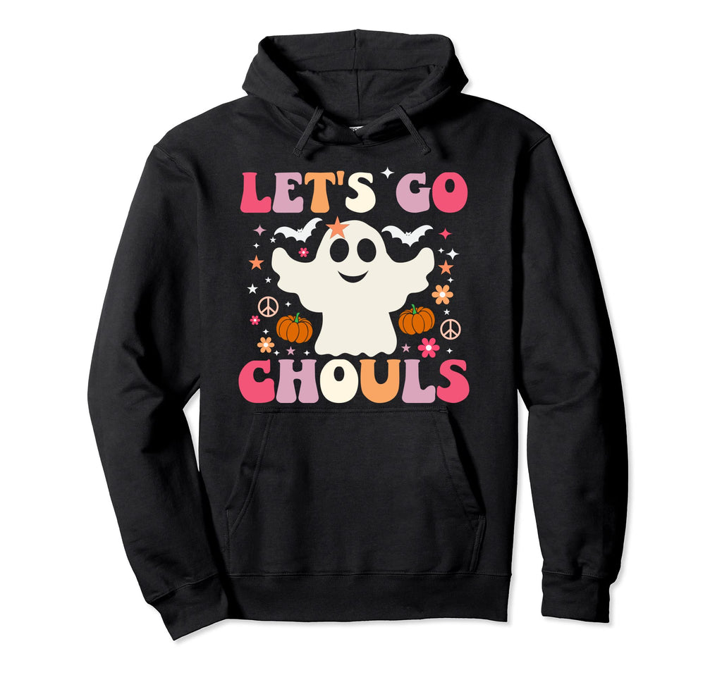Lets Go Ghouls Ghost Groovy 70S Wavy Hoodie - Minimalist Print Men Women - T-Shirt, Sweatshirt, Hoodie