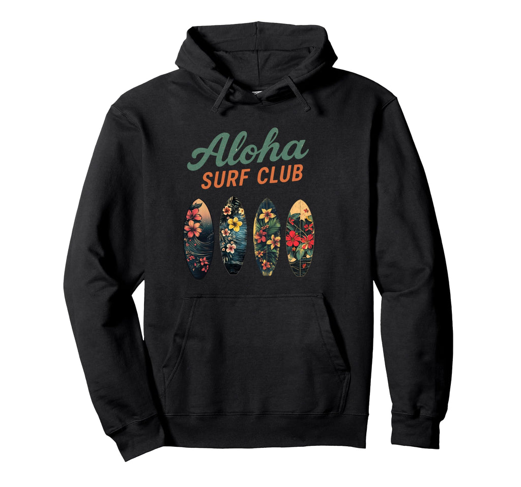 Aloha Surf Club Tropical Surfboards Hoodie - Fun Novelty Design Unisex - T-Shirt, Sweatshirt, Hoodie