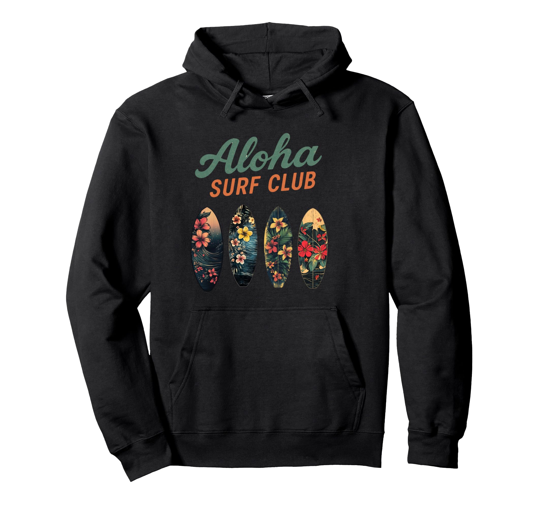 Aloha Surf Club Tropical Surfboards Hoodie - Fun Novelty Design Unisex - T-Shirt, Sweatshirt, Hoodie