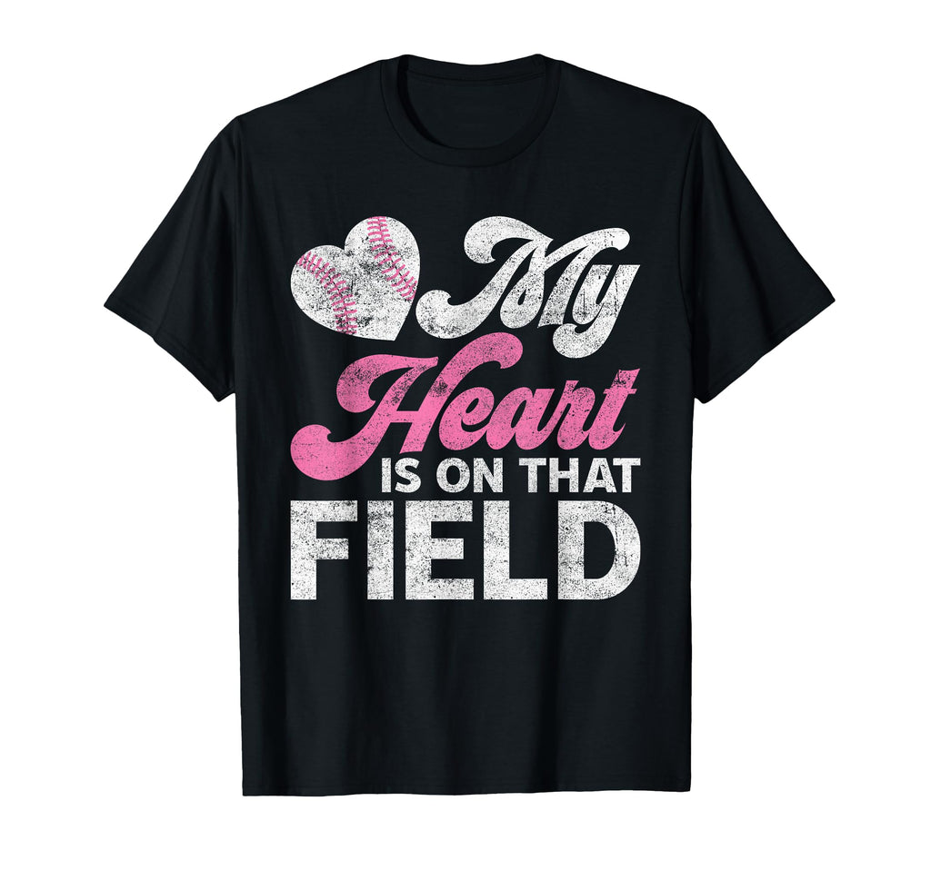 My Heart Is That Field Baseball Heart T-Shirt - Aesthetic Graphic Unisex - T-Shirt, Sweatshirt, Hoodie