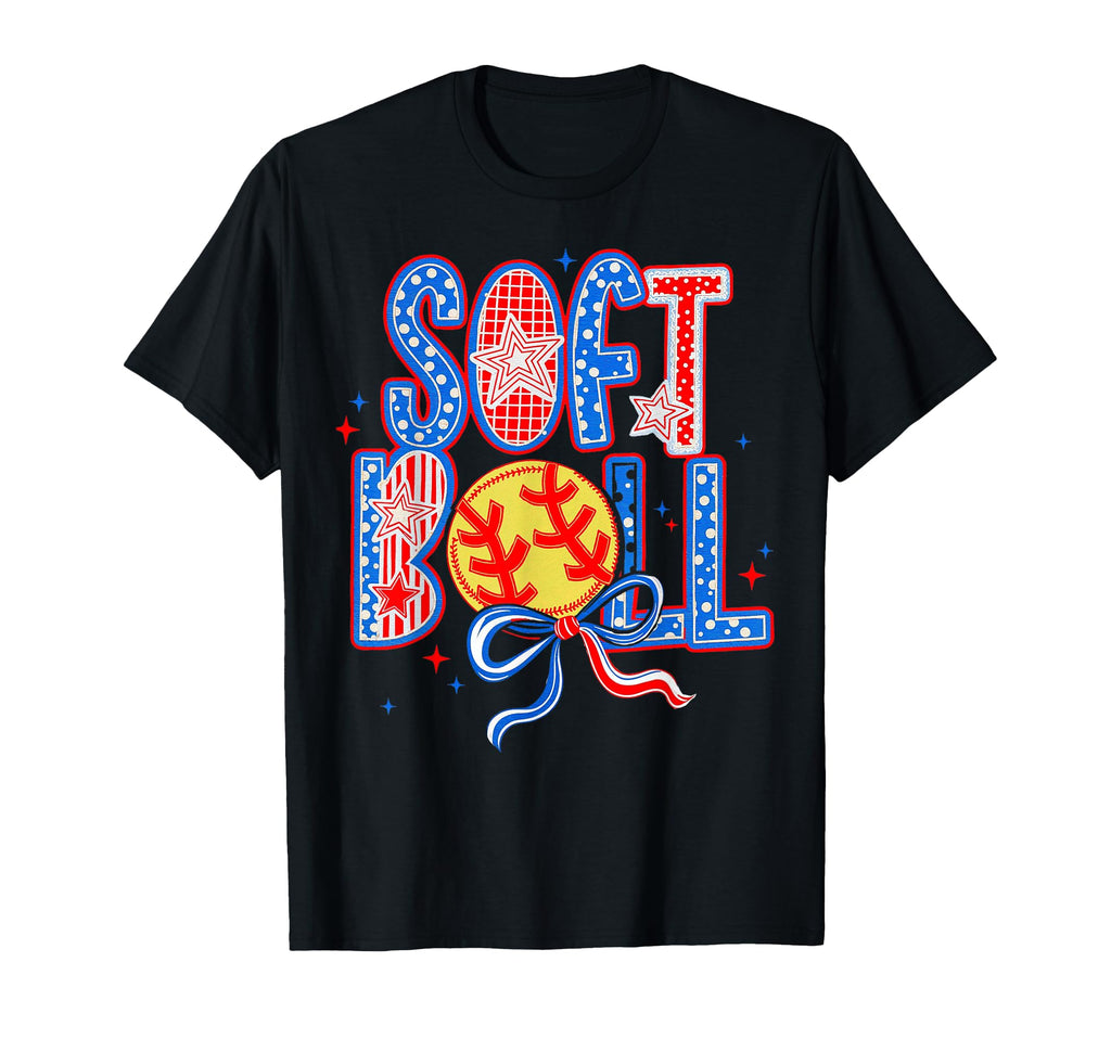 Brushstroke Softball Coquette Game Day T-Shirt - Novelty Apparel Men Women - T-Shirt, Sweatshirt, Hoodie