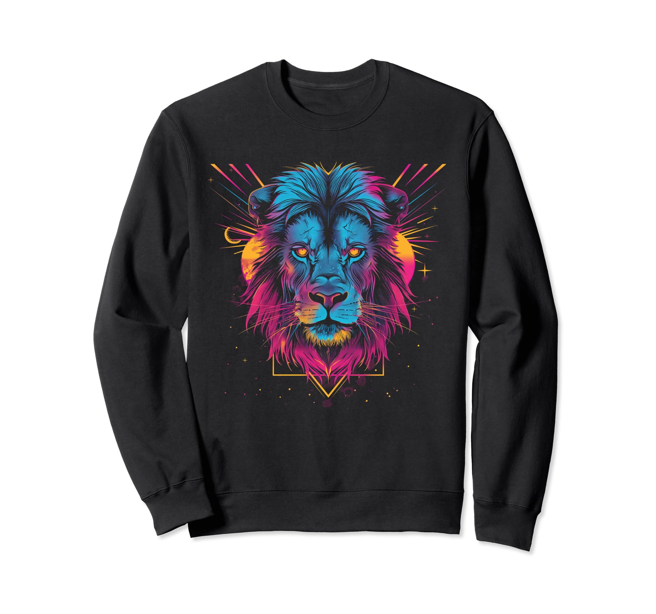 Lion Vaporwave Aesthetic Synthwave Sweatshirt - Novelty Apparel for Adults - T-Shirt, Sweatshirt, Hoodie