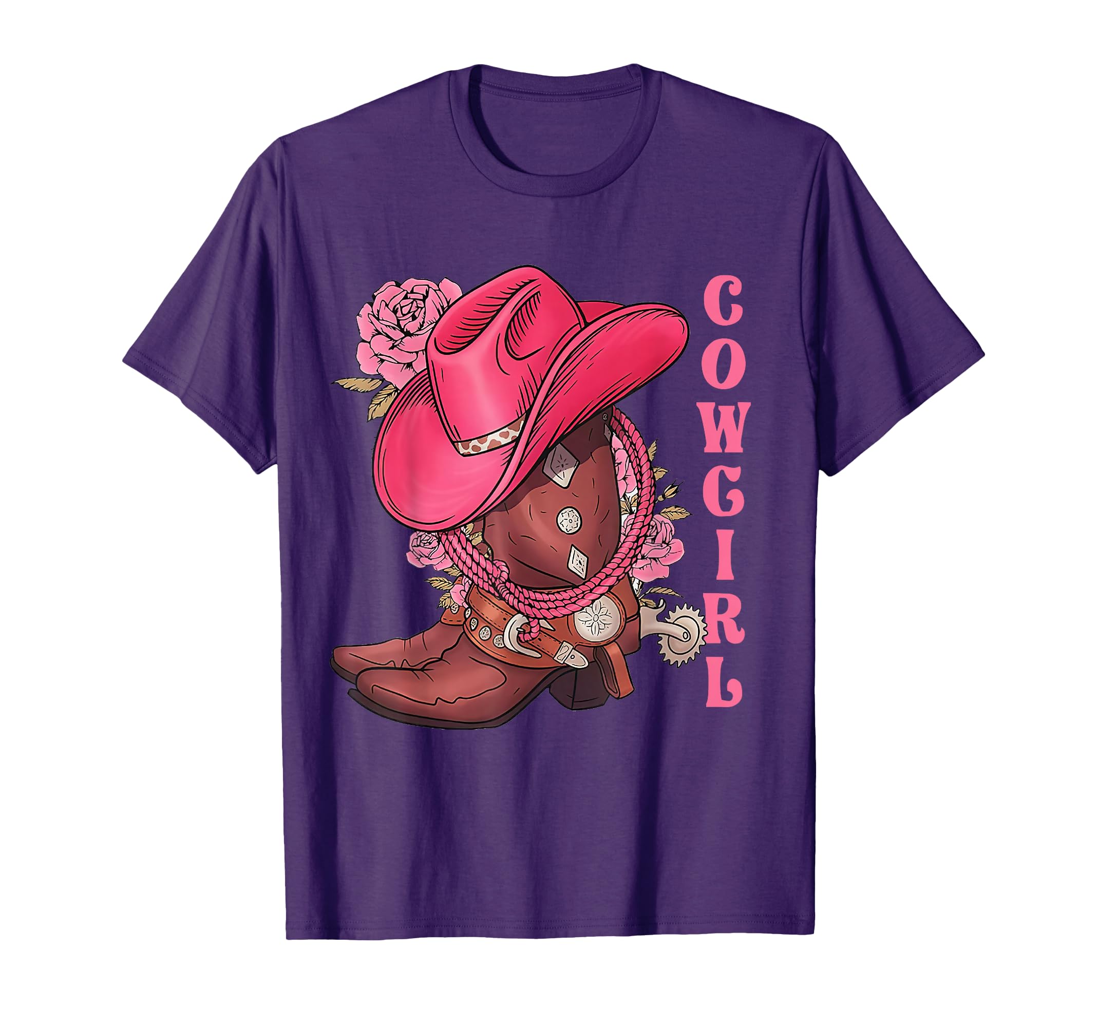 Cowgirl Hat Boots Western Country T-Shirt - Minimalist Print for Adults - T-Shirt, Sweatshirt, Hoodie