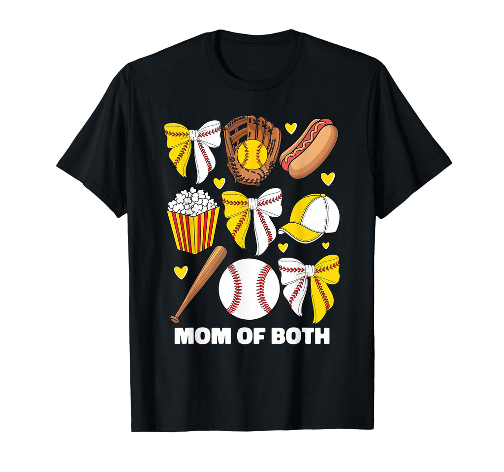 Mom Both Baseball And Softball Mom T-Shirt - Fun Novelty Design Unisex - T-Shirt, Sweatshirt, Hoodie