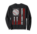 Baseball Bonus Dad American Flag Sweatshirt - Trendy Graphic for Adults - T-Shirt, Sweatshirt, Hoodie
