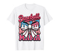 Coquette Bow Baseball Mama Sports Mom T-Shirt - Custom Art Print Unisex - T-Shirt, Sweatshirt, Hoodie