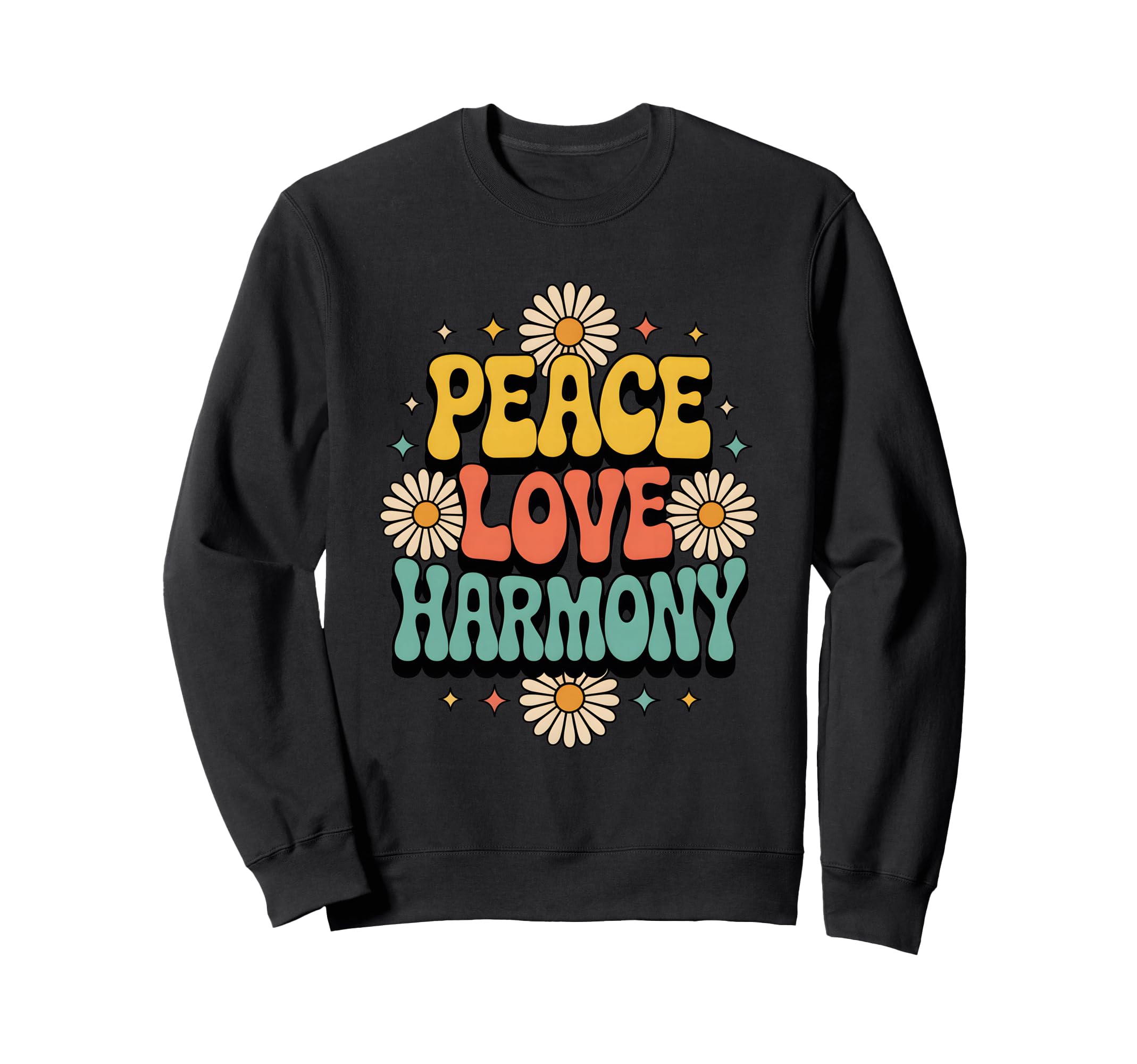 Peace Love Harmony Hippie Boho Sweatshirt - Trendy Graphic for Adults - T-Shirt, Sweatshirt, Hoodie