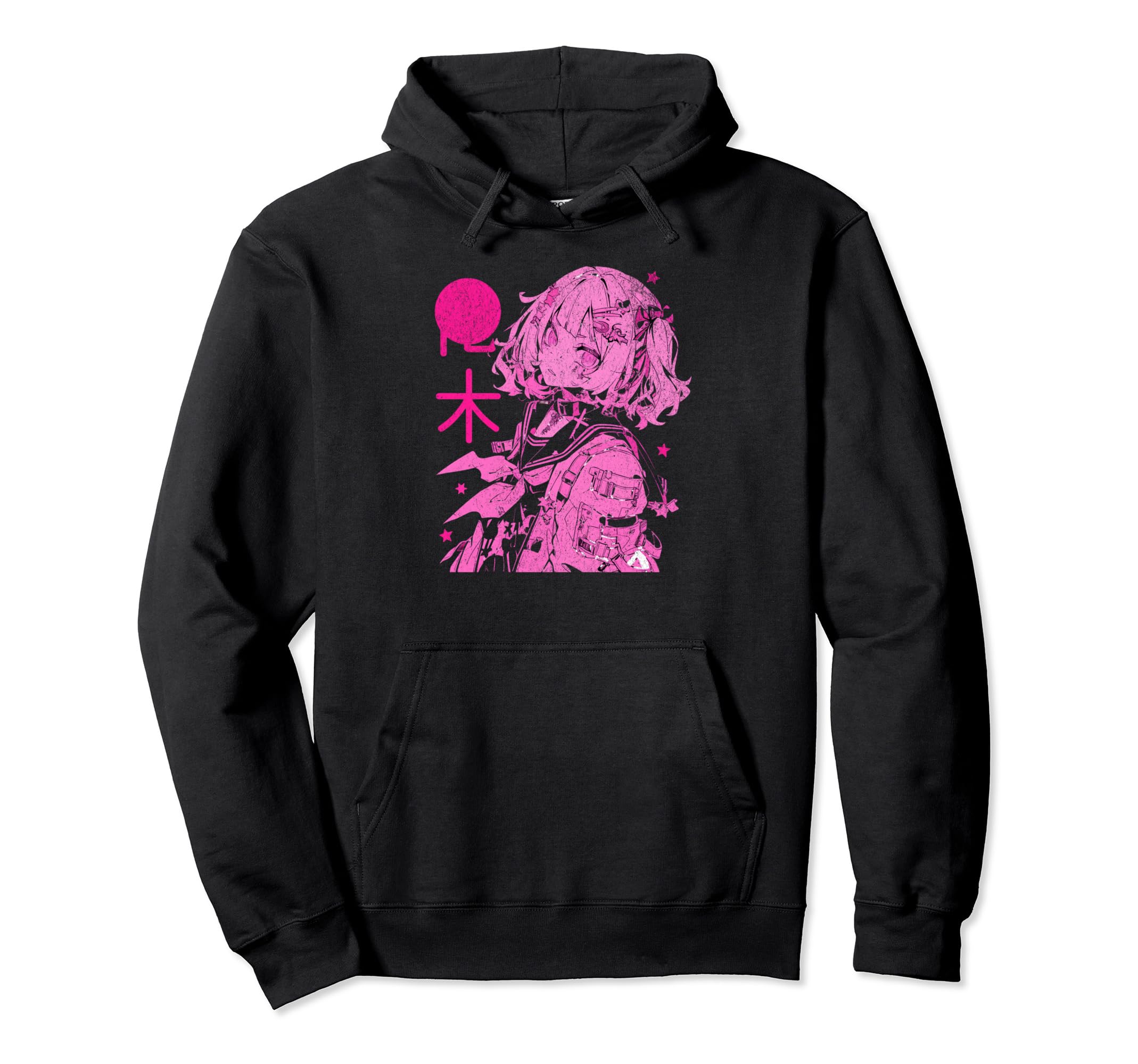 Goth Grunge Demon Anime Waifu Horror Alt Hoodie - Graphic Print Unisex - T-Shirt, Sweatshirt, Hoodie