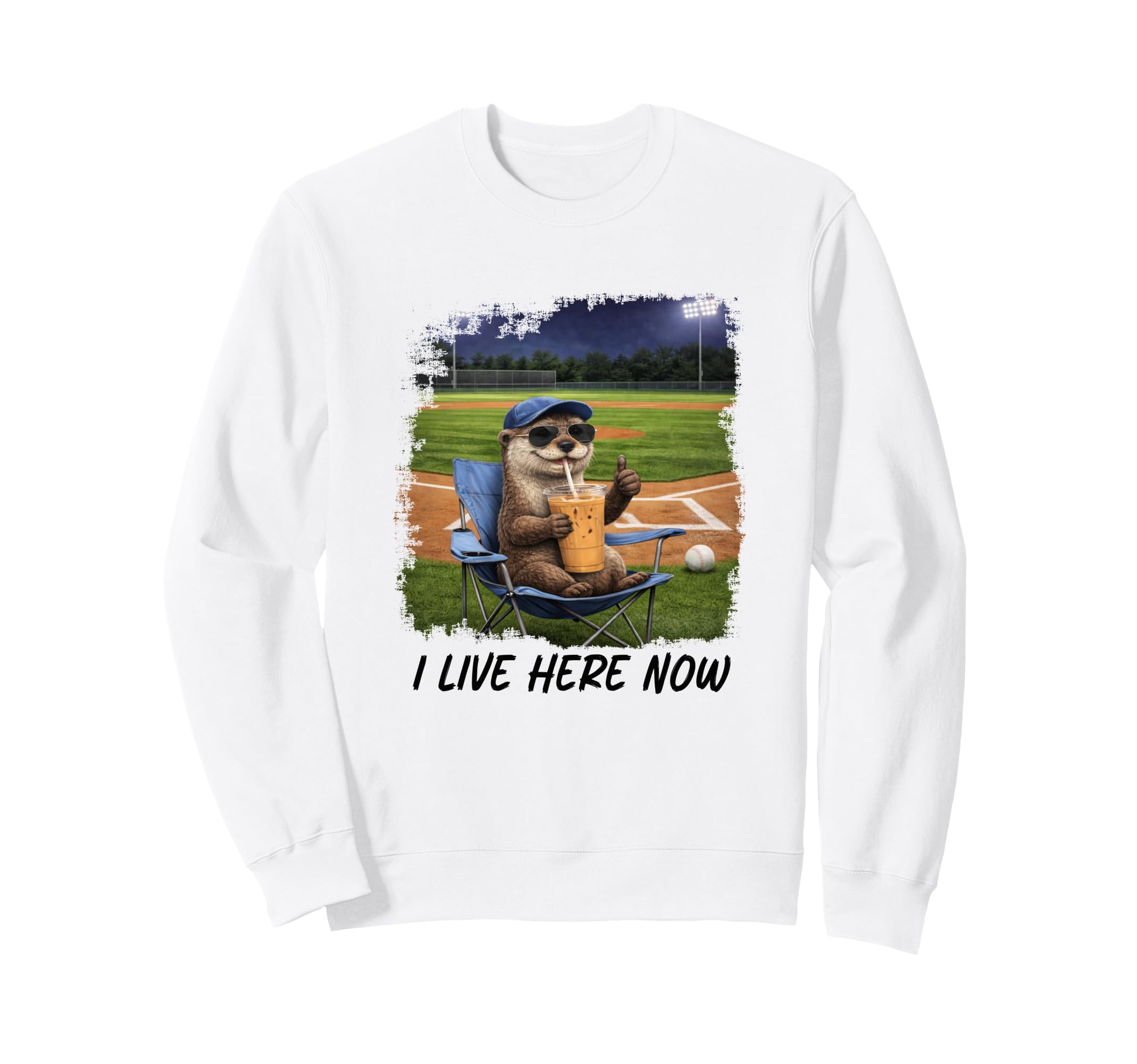 Baseball Dad I Live Here Now Baseball Sweatshirt - Graphic Print Men Women - T-Shirt, Sweatshirt, Hoodie