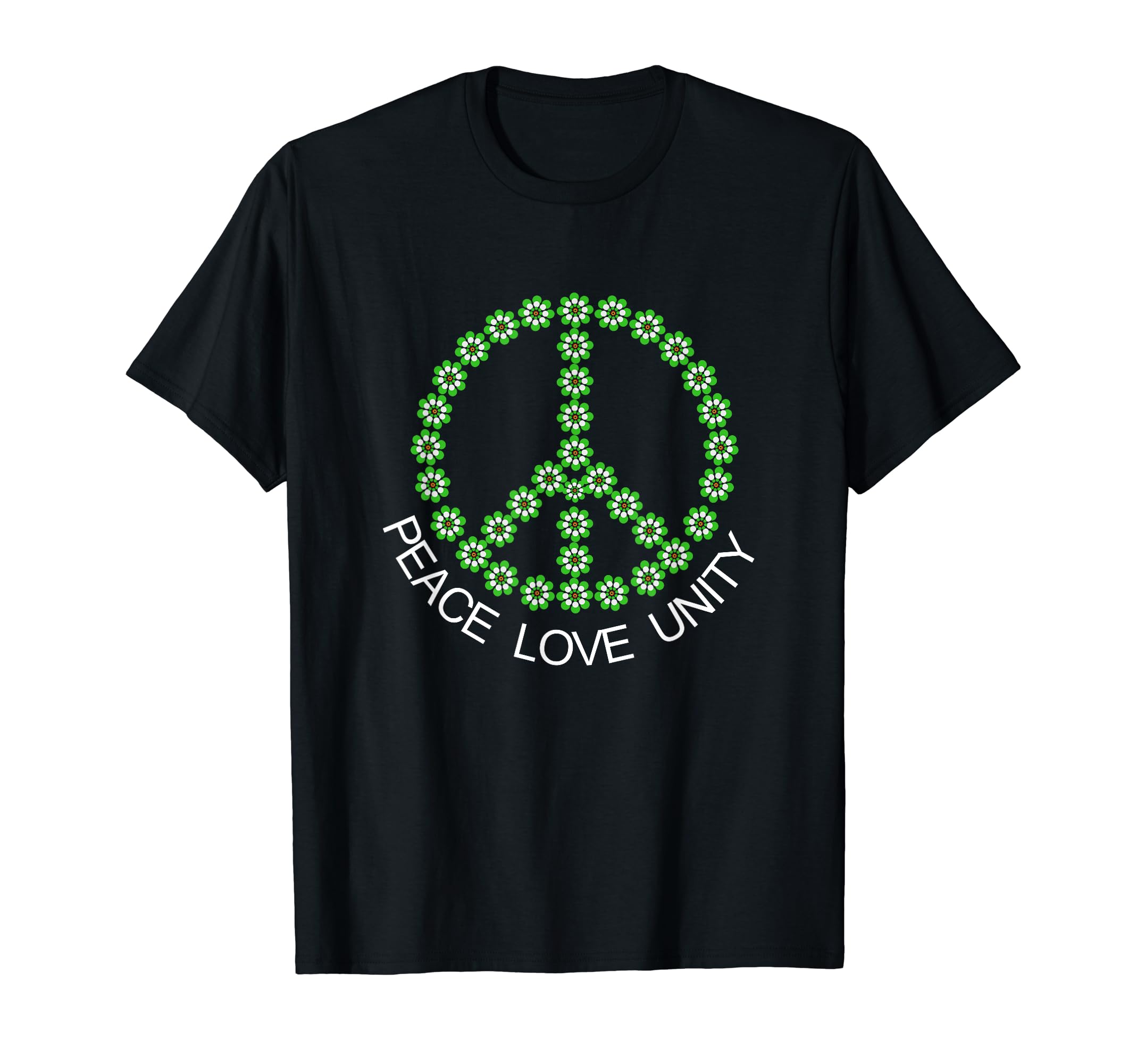Flower Power Peace Love Unity T-Shirt - Custom Art Print Unisex - T-Shirt, Sweatshirt, Hoodie