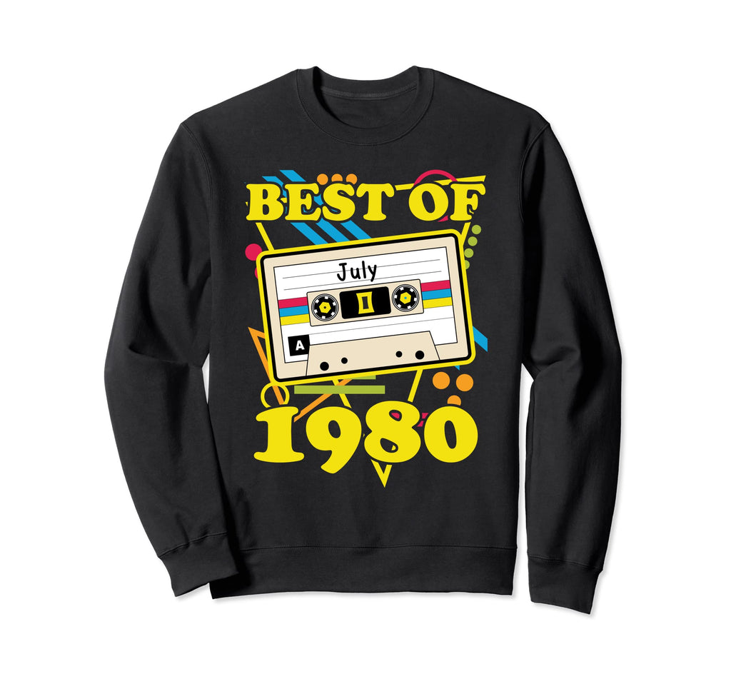 Birthday Best July 1980 Cassette Sweatshirt - Aesthetic Graphic for Adults - T-Shirt, Sweatshirt, Hoodie