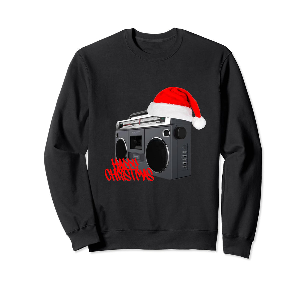 Happy Boombox Old School Hiphop Sweatshirt - Novelty Apparel for Adults - T-Shirt, Sweatshirt, Hoodie