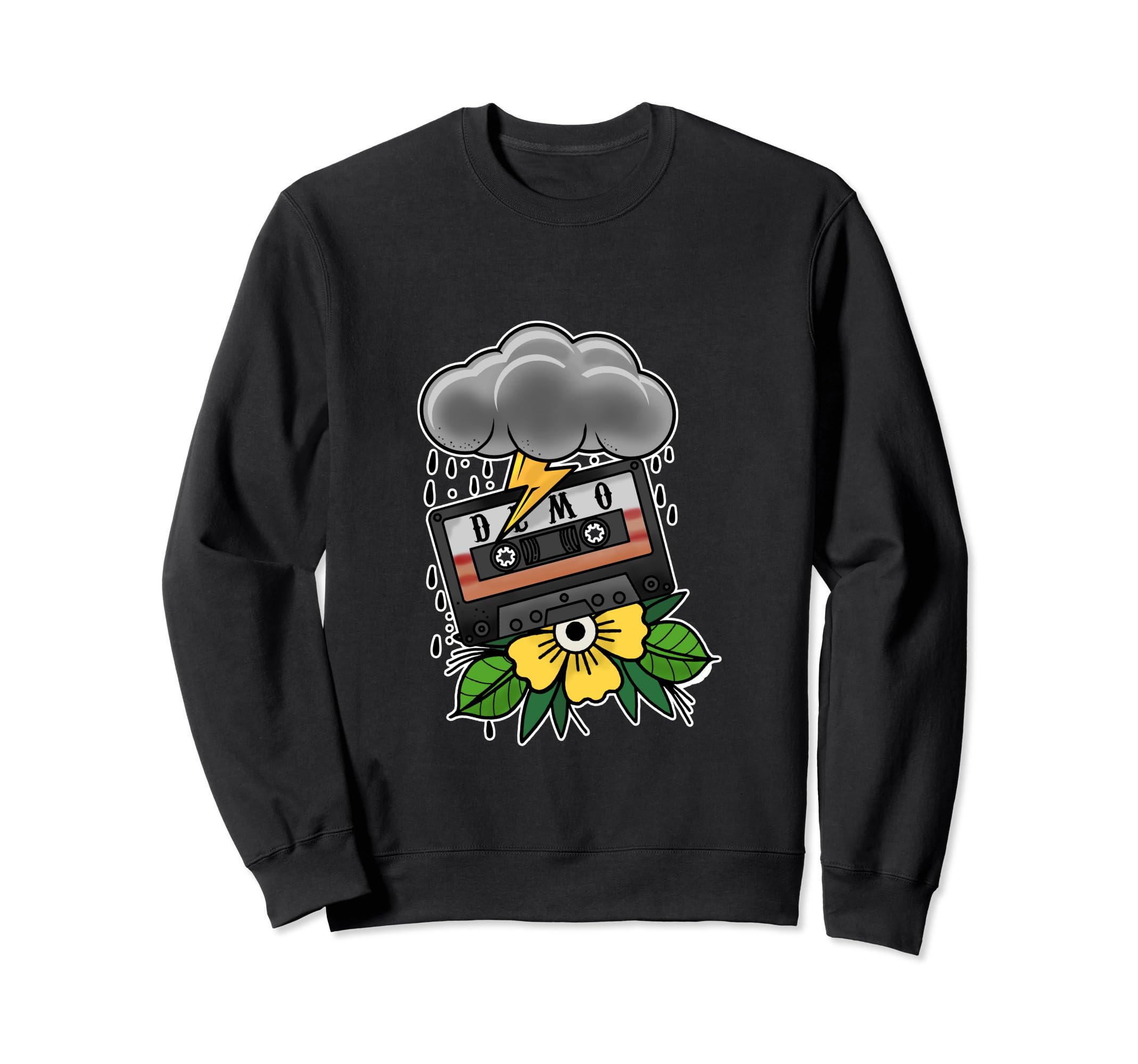 Demo Tape Cassette Rainy Cloud And Sweatshirt - Unique Graphic Men Women - T-Shirt, Sweatshirt, Hoodie