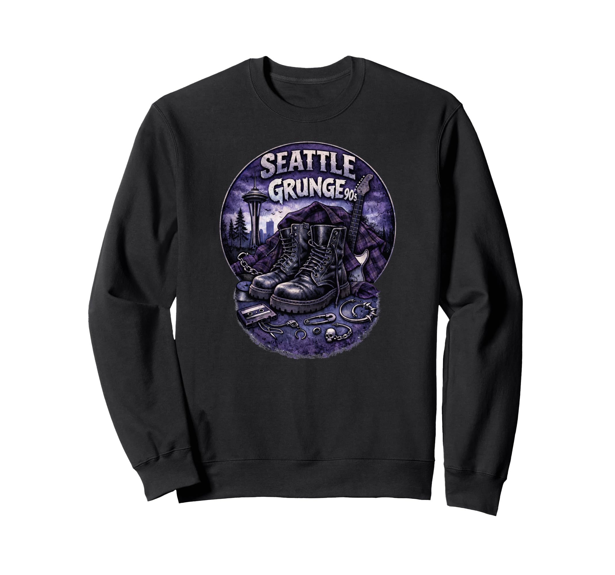 Seattle Grunge Music 90S Sweatshirt - Novelty Apparel Unisex - T-Shirt, Sweatshirt, Hoodie
