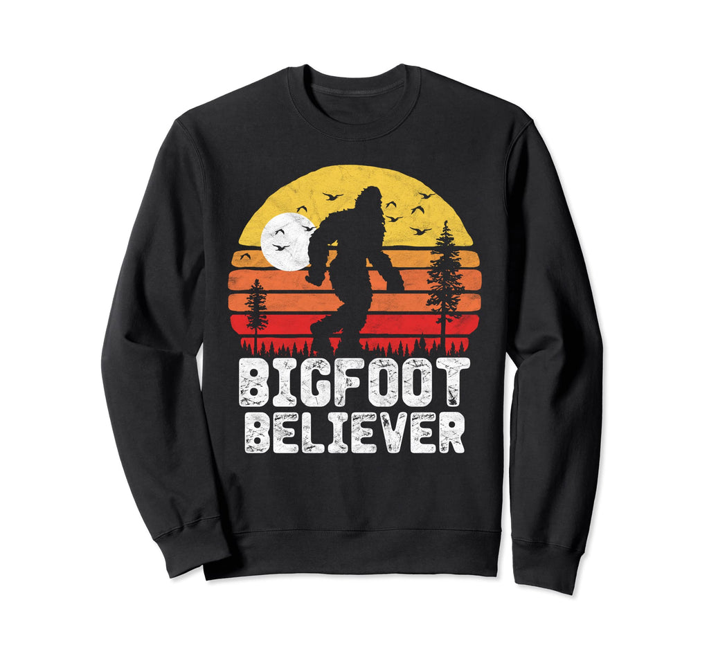 Bigfoot Believer Distressed 80S Sweatshirt - Custom Art Print for Adults - T-Shirt, Sweatshirt, Hoodie