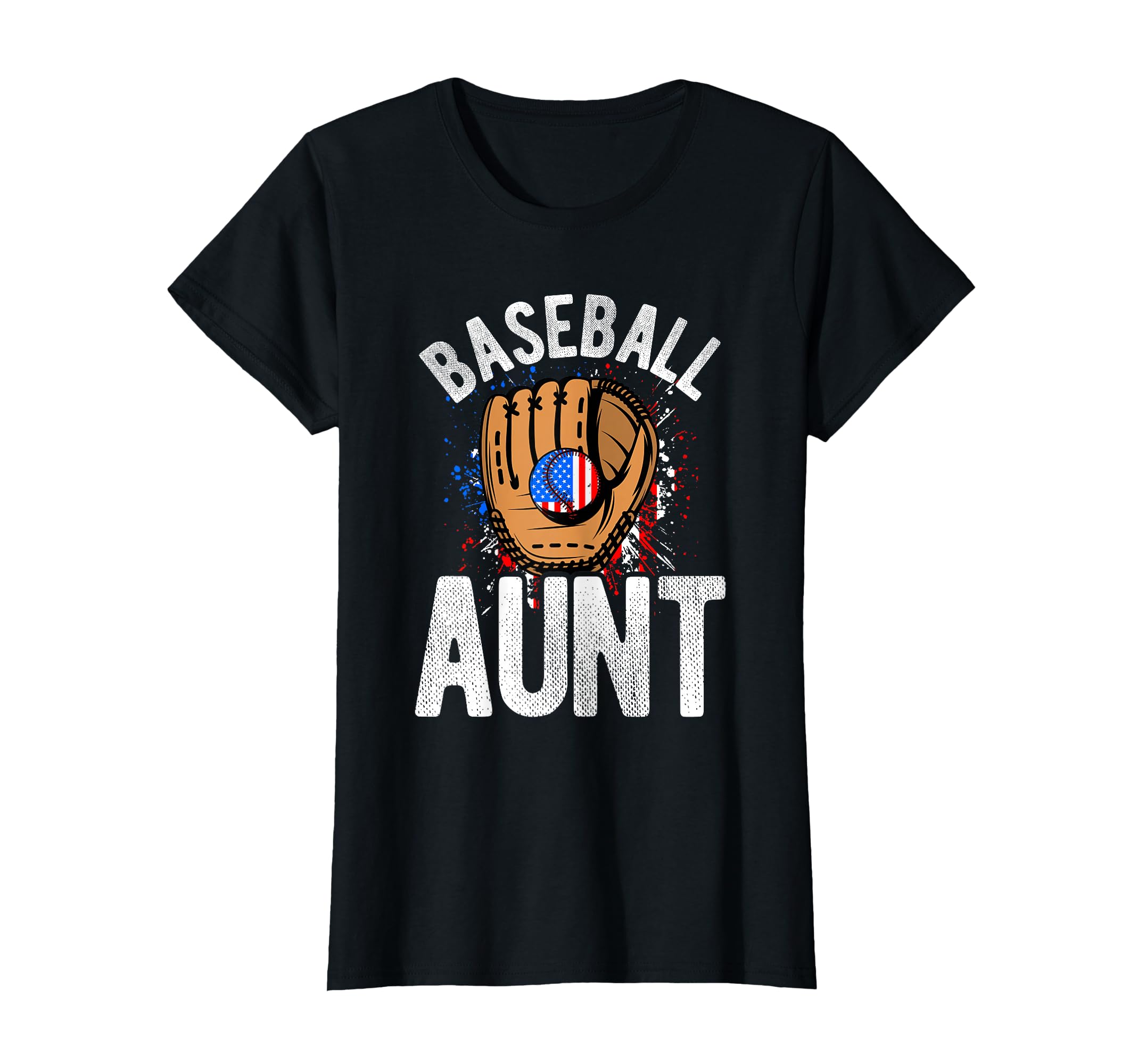 Baseball Aunt Usa Flag T-Shirt - Fun Novelty Design Unisex - T-Shirt, Sweatshirt, Hoodie