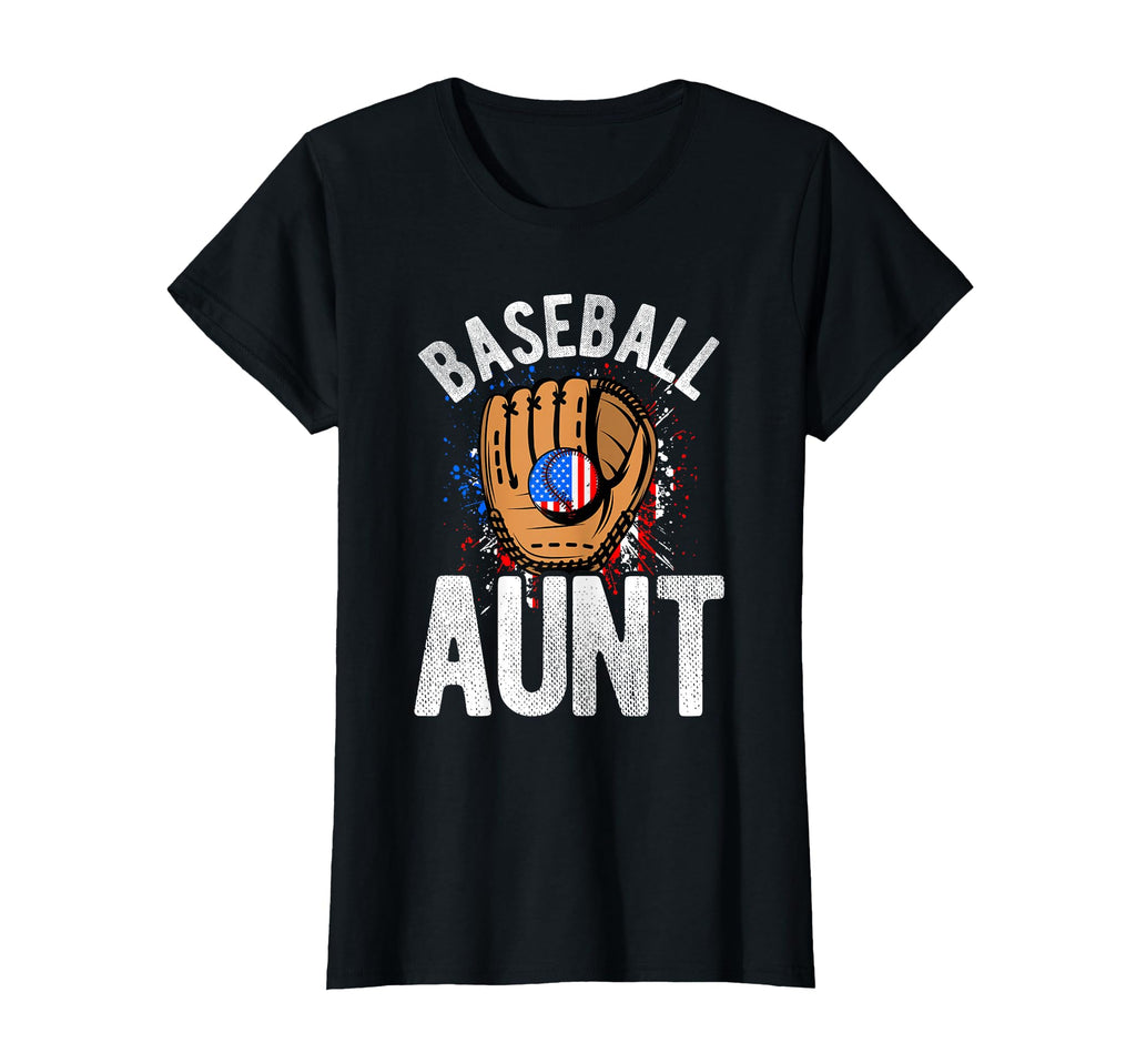 Baseball Aunt Usa Flag T-Shirt - Minimalist Print for Adults - T-Shirt, Sweatshirt, Hoodie