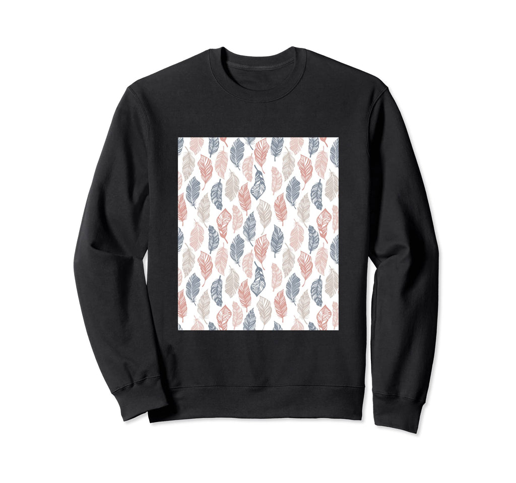 Boho Feathers Pattern Sweatshirt - Aesthetic Graphic Unisex - T-Shirt, Sweatshirt, Hoodie