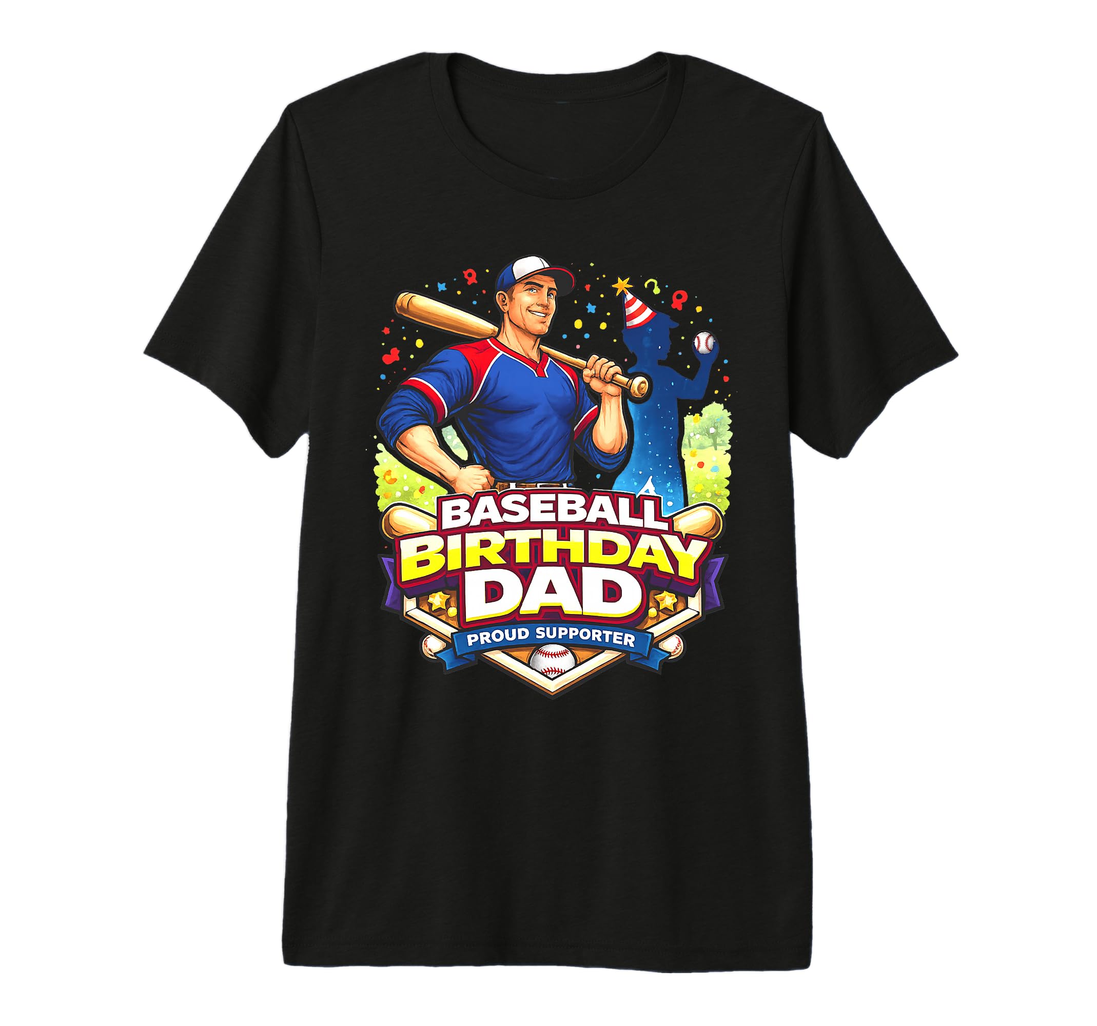 Mens Baseball Birthday Dad Proud T-Shirt - Unique Graphic for Adults - T-Shirt, Sweatshirt, Hoodie