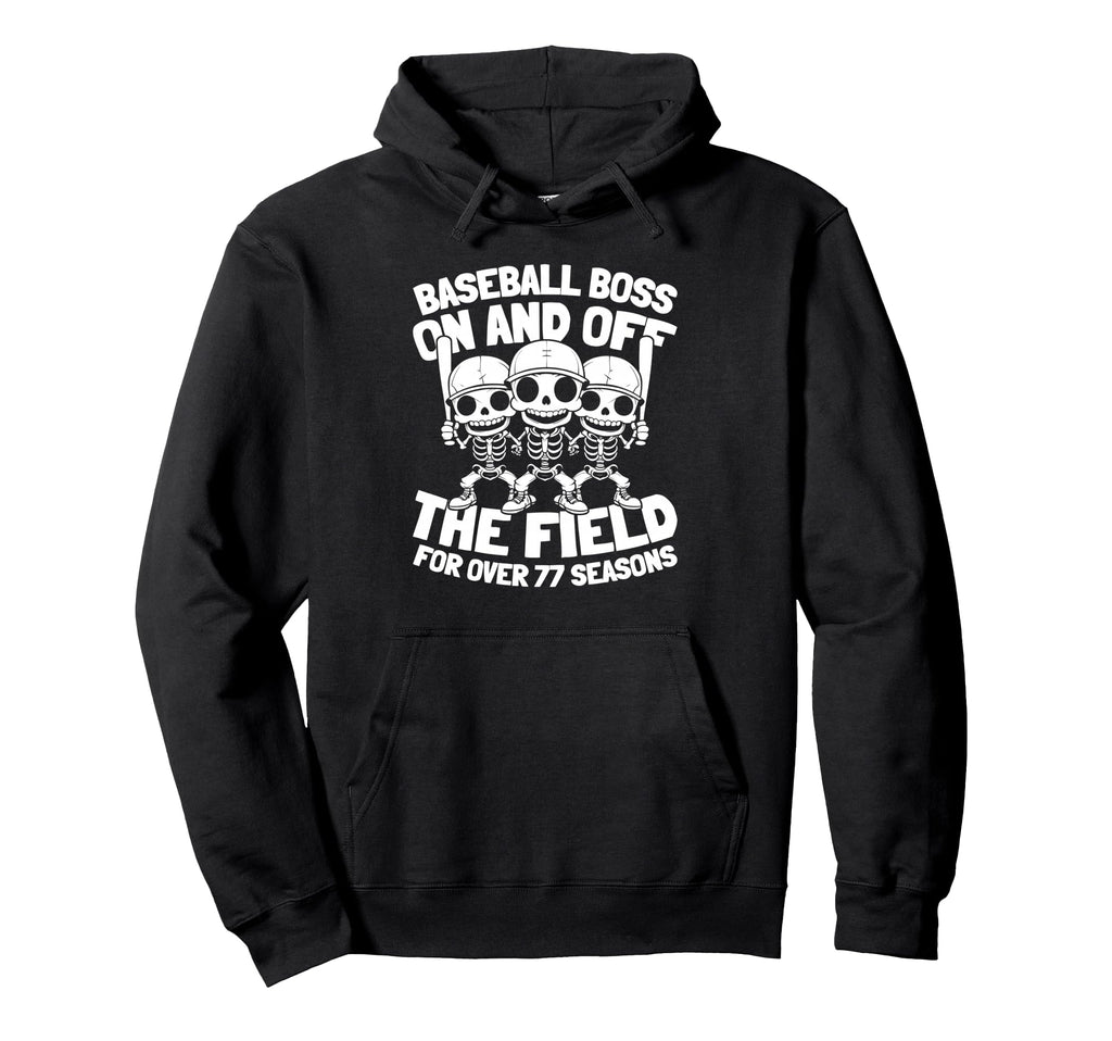 77 Years Old Baseballer Team Player Hoodie - Custom Art Print Unisex - T-Shirt, Sweatshirt, Hoodie