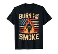 Born Smoke Firefighter American Flag T-Shirt - Minimalist Print for Adults - T-Shirt, Sweatshirt, Hoodie