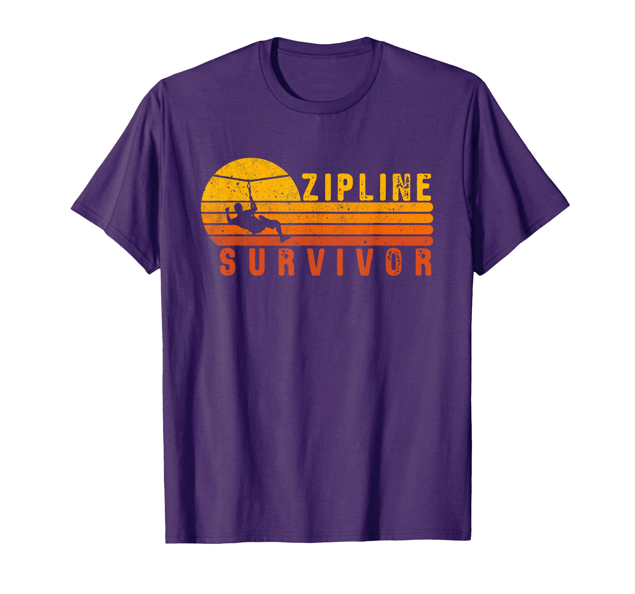 Funny Zipline Survivor Ziplining T-Shirt - Casual Everyday Wear Men Women - T-Shirt, Sweatshirt, Hoodie
