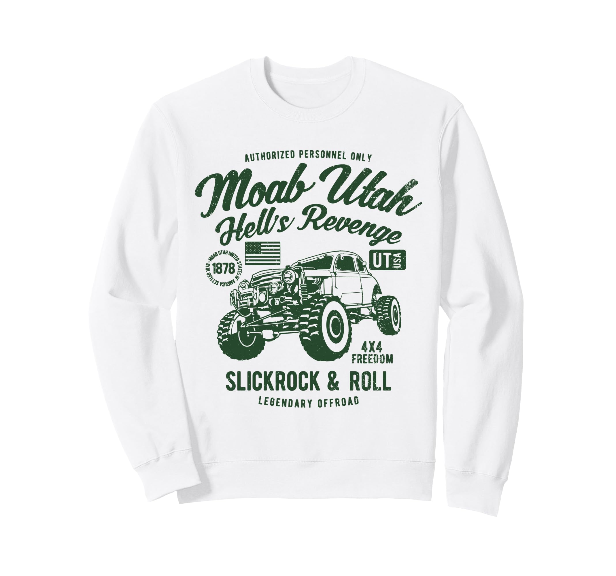 Moab Utah Hells Revenge 4X4 Distressed Sweatshirt - Streetwear Style Unisex - T-Shirt, Sweatshirt, Hoodie