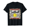Softball Mom Leopard Yellow T-Shirt - Casual Everyday Wear for Adults - T-Shirt, Sweatshirt, Hoodie