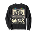 Gen X Cassette Tape Pencil Music Vibes Sweatshirt - Trendy Graphic Unisex - T-Shirt, Sweatshirt, Hoodie