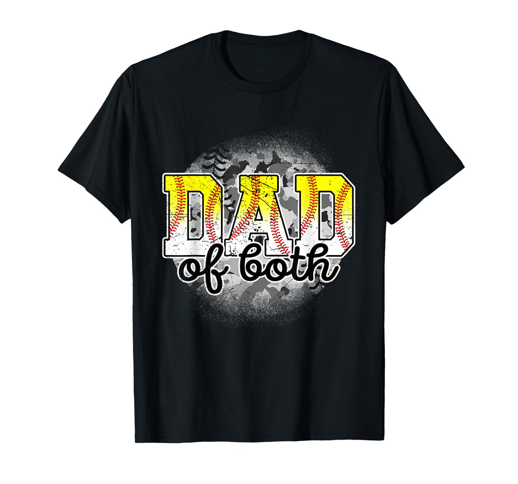 Dad Both Baseball Softball Fathers Day T-Shirt - Graphic Print Men Women - T-Shirt, Sweatshirt, Hoodie