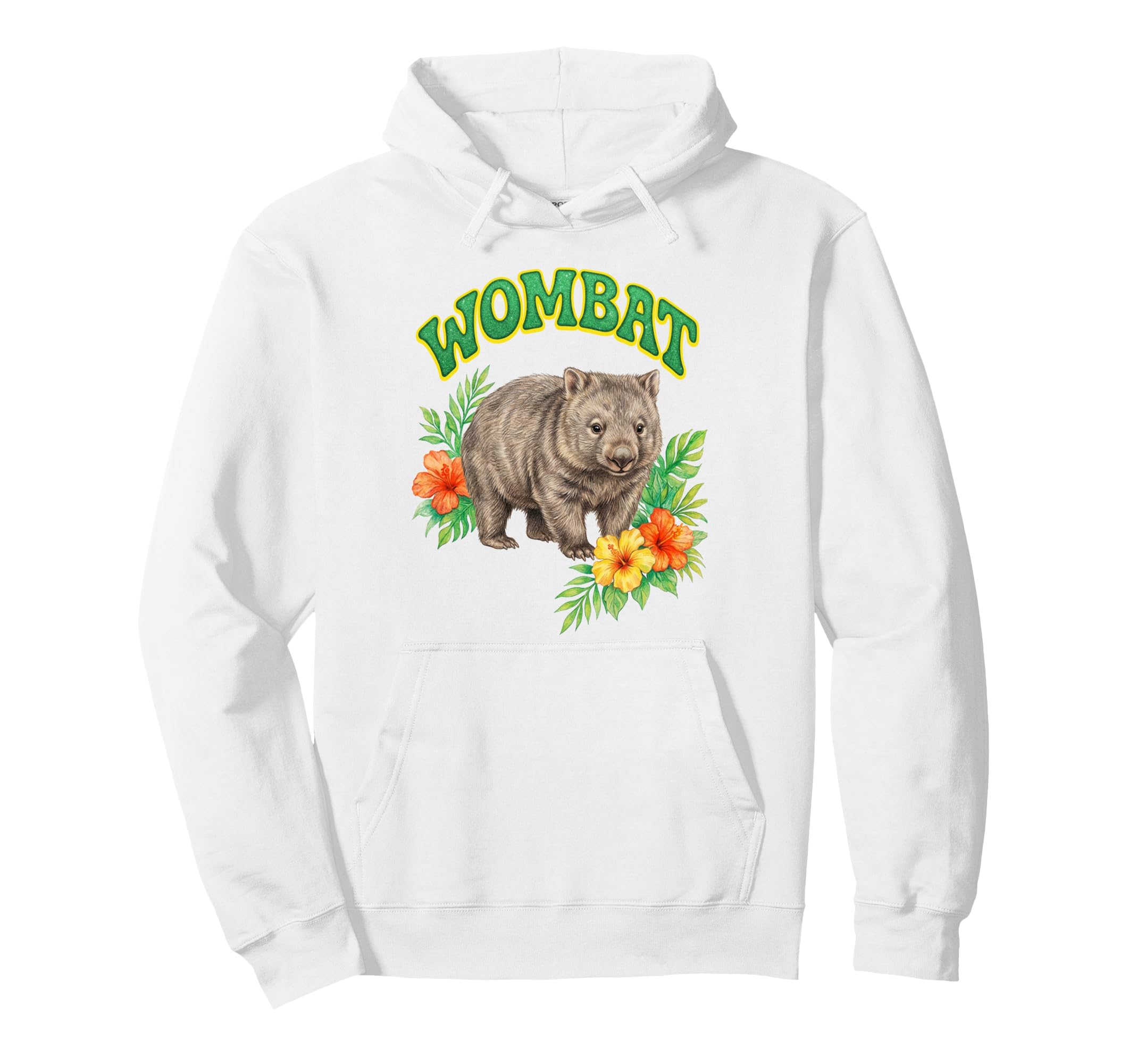 Wombat Groovy Floral Wombat Watercolor Hoodie - Trendy Graphic for Adults - T-Shirt, Sweatshirt, Hoodie