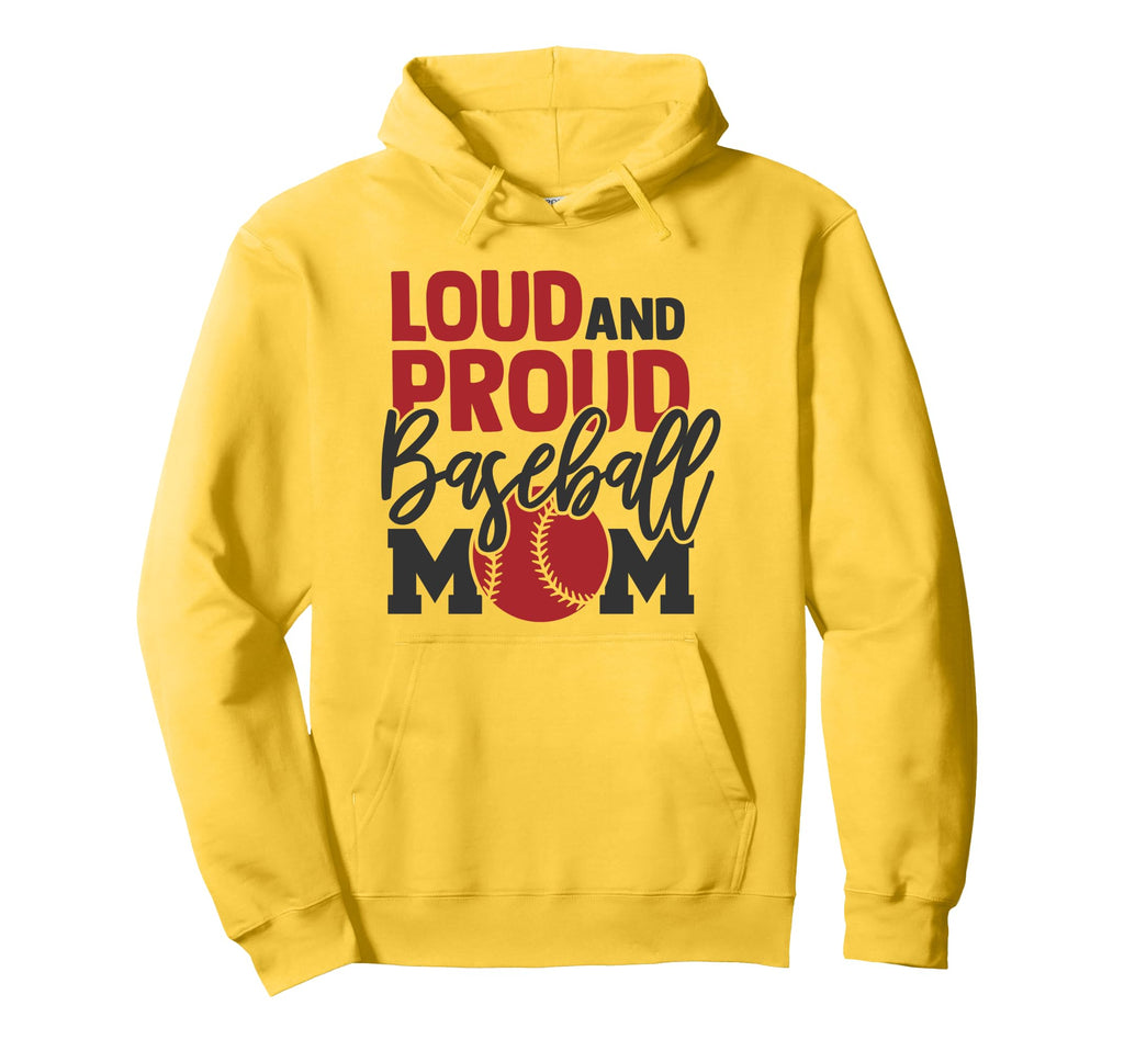 Loud And Proud Baseball Mom Hoodie - Minimalist Print for Adults - T-Shirt, Sweatshirt, Hoodie