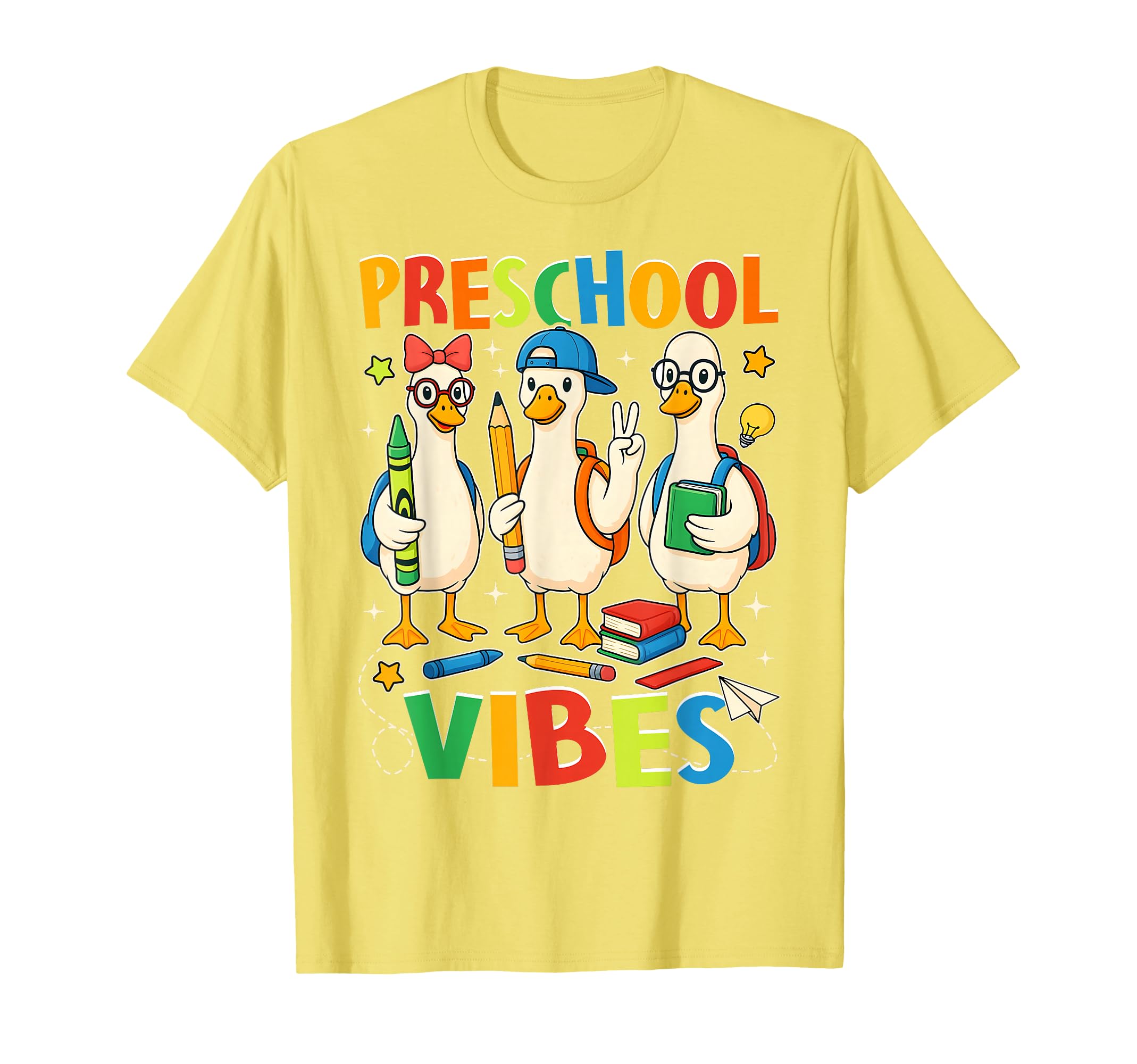Back To School Goose Preschool Vibes T-Shirt - Unique Graphic Unisex - T-Shirt, Sweatshirt, Hoodie