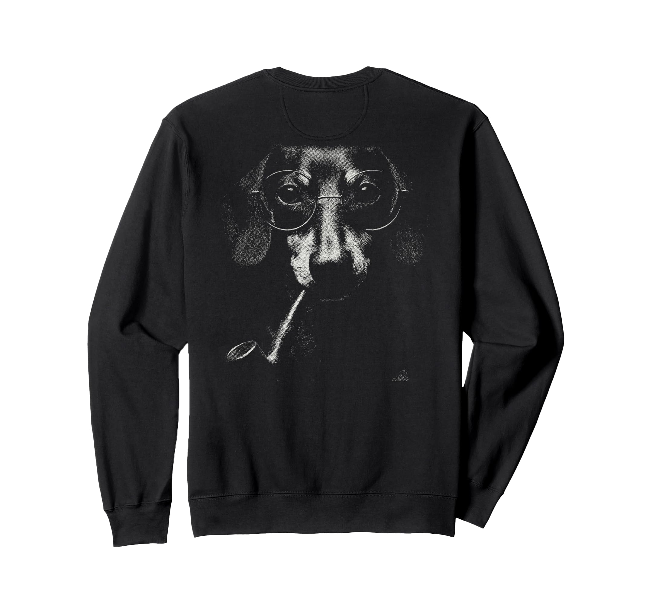 Dachshund Smoking Pipe Glasses Sweatshirt - Custom Art Print Men Women - T-Shirt, Sweatshirt, Hoodie