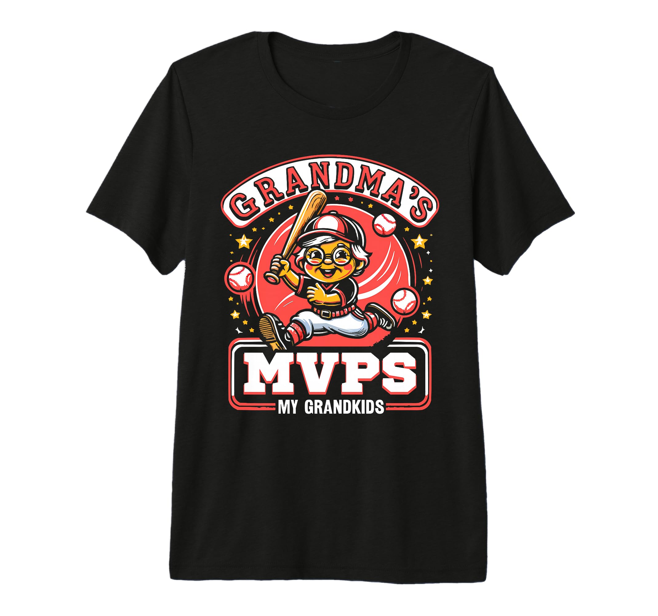 Baseball Grandma Grandmother Granny T-Shirt - Custom Art Print Unisex - T-Shirt, Sweatshirt, Hoodie