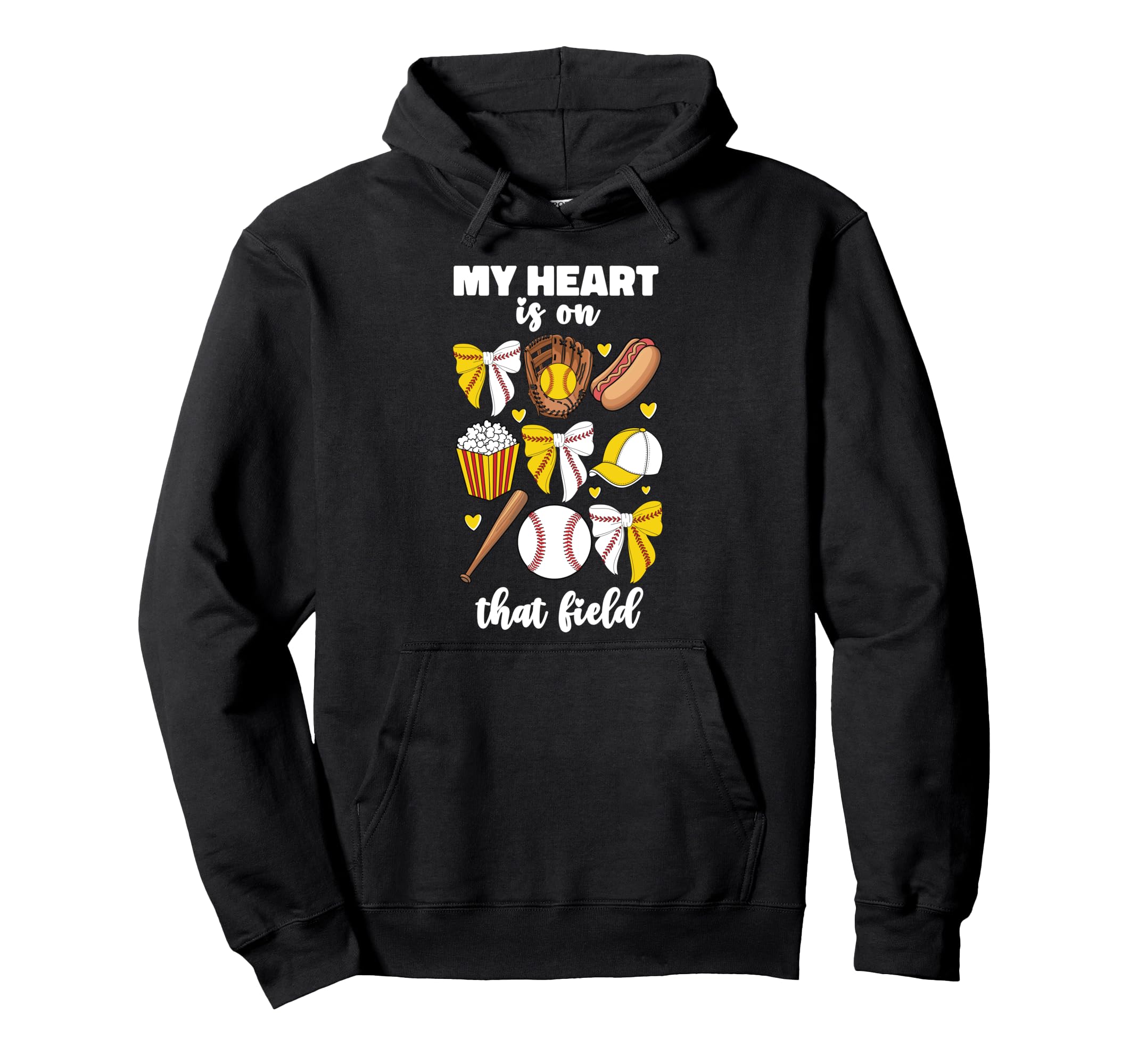My Heart Is That Field Half Baseball Hoodie - Novelty Apparel Men Women - T-Shirt, Sweatshirt, Hoodie