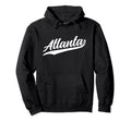 Atlanta Georgia 1970S White Text Swoosh Hoodie - Novelty Apparel Unisex - T-Shirt, Sweatshirt, Hoodie