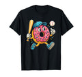Funny Donut Playing Baseball Food T-Shirt - Novelty Apparel Men Women - T-Shirt, Sweatshirt, Hoodie