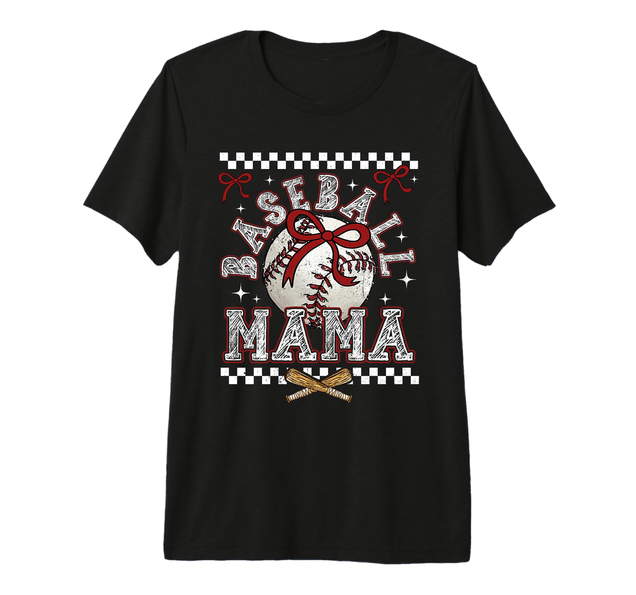 Baseball Mama Checkered Baseball Mama T-Shirt - Unique Graphic Men Women - T-Shirt, Sweatshirt, Hoodie
