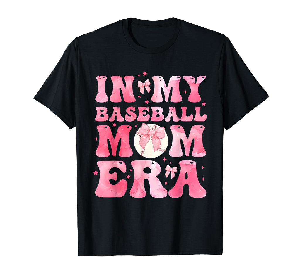 Coquette Bow My Baseball Mom Era T-Shirt - Minimalist Print for Adults - T-Shirt, Sweatshirt, Hoodie