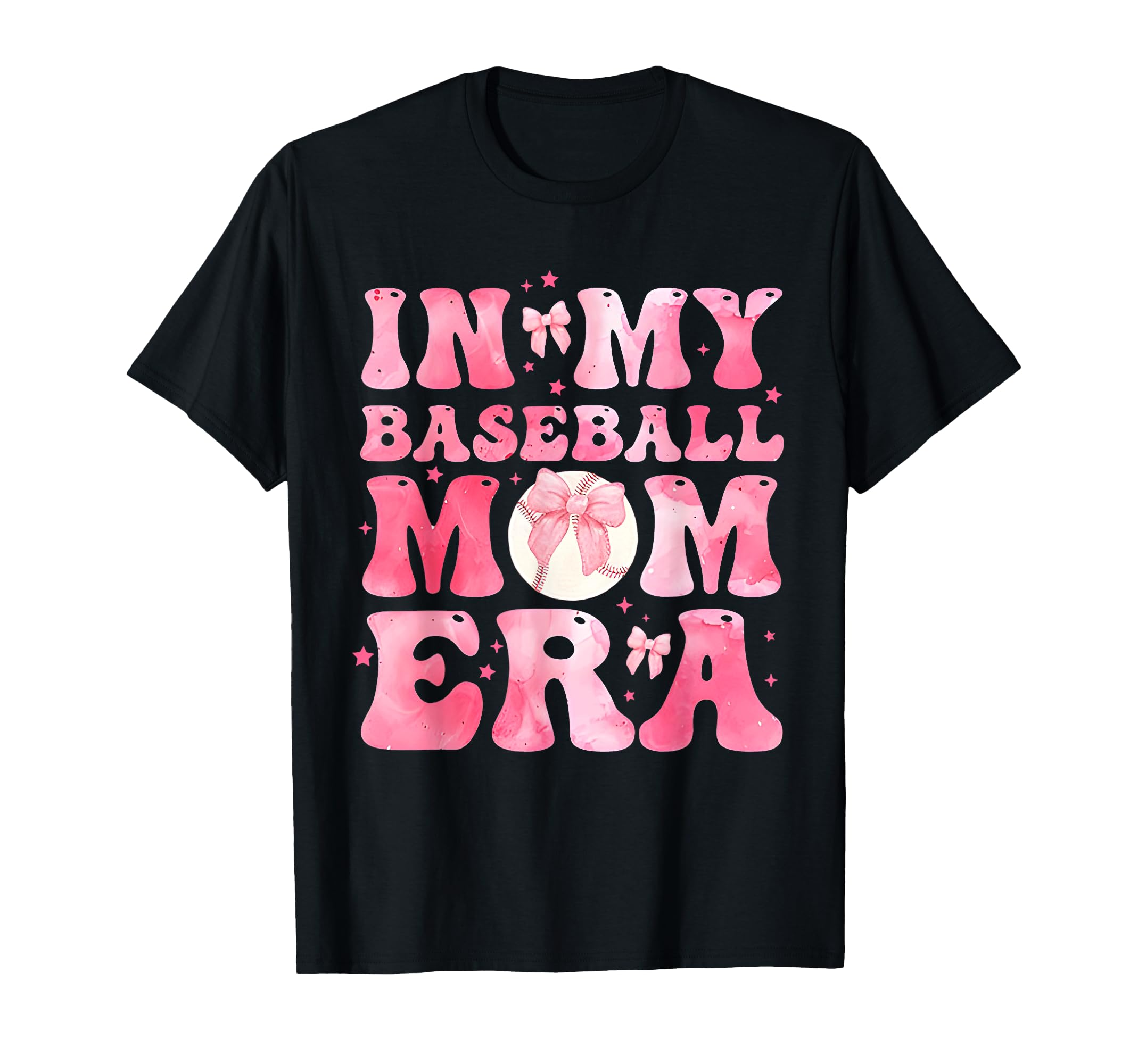 Coquette Bow My Baseball Mom Era T-Shirt - Minimalist Print for Adults - T-Shirt, Sweatshirt, Hoodie